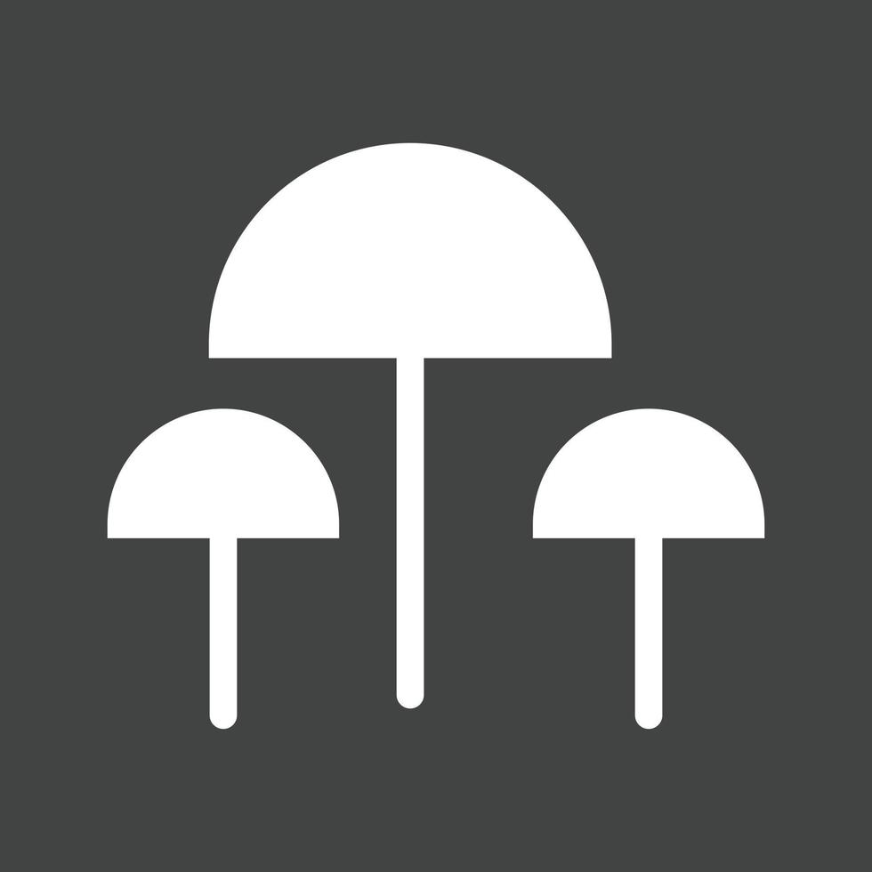 Mushrooms Glyph Inverted Icon vector