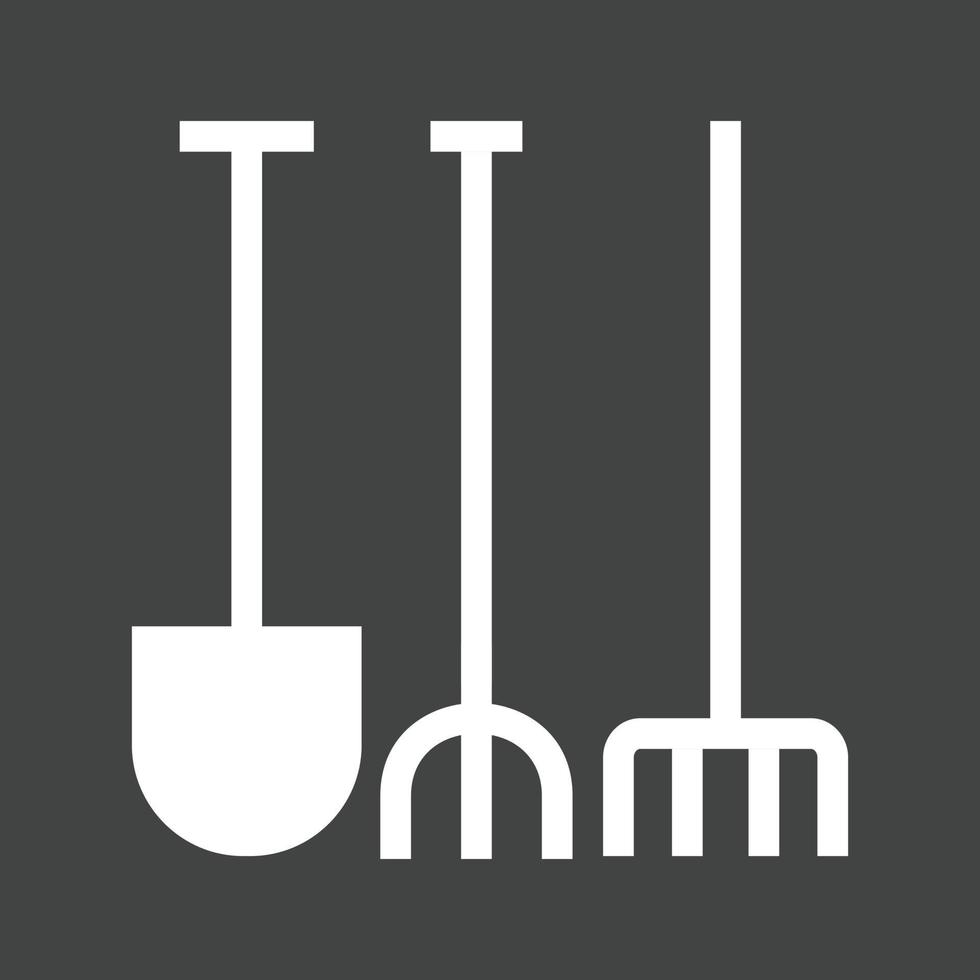 Gardening Tools Glyph Inverted Icon vector