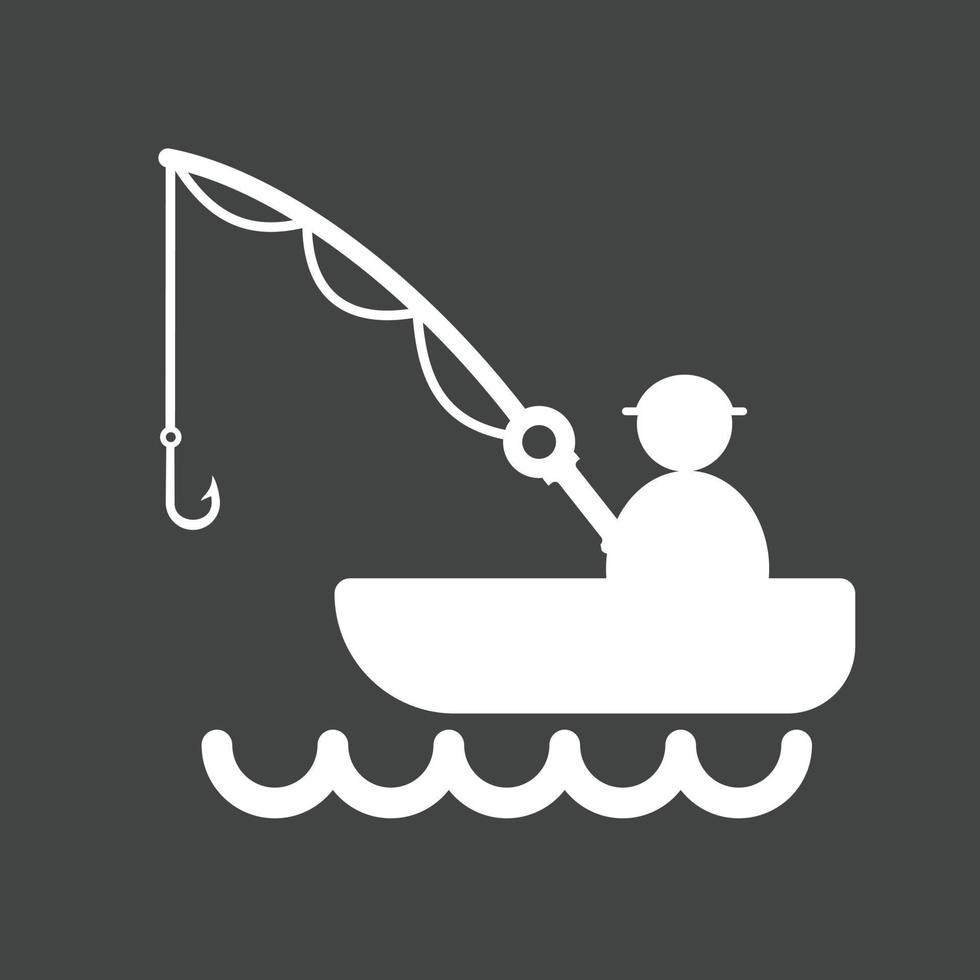 Fishing Glyph Inverted Icon vector