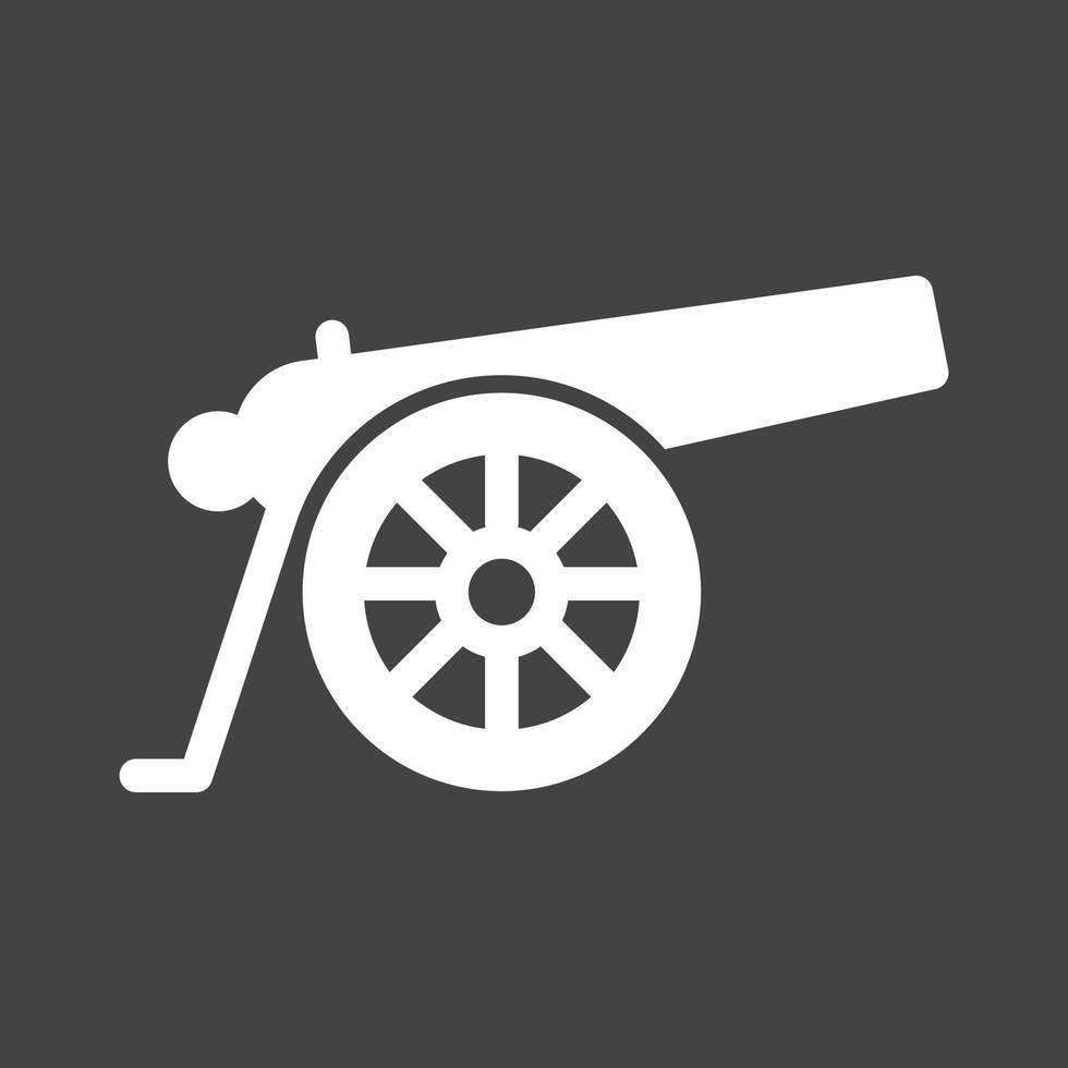 Cannon Glyph Inverted Icon vector