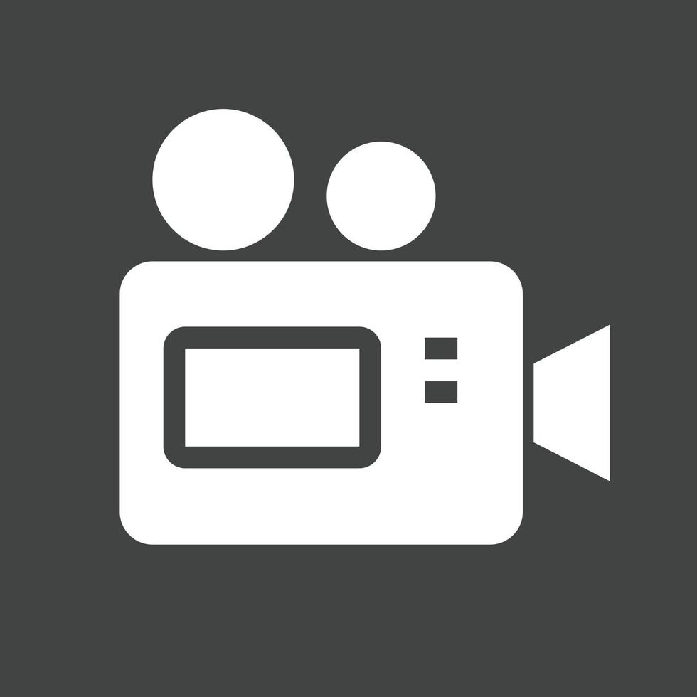 Video Camera I Glyph Inverted Icon vector