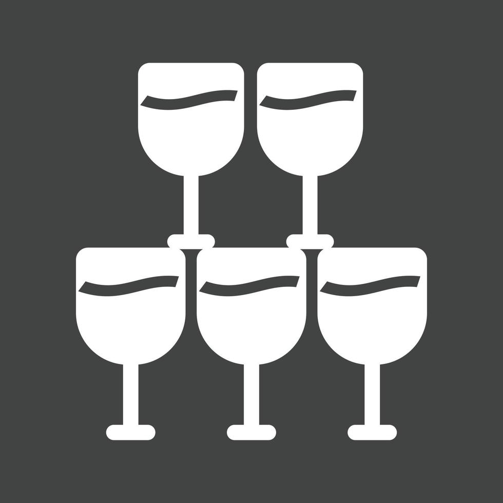 Goblets Glyph Inverted Icon vector