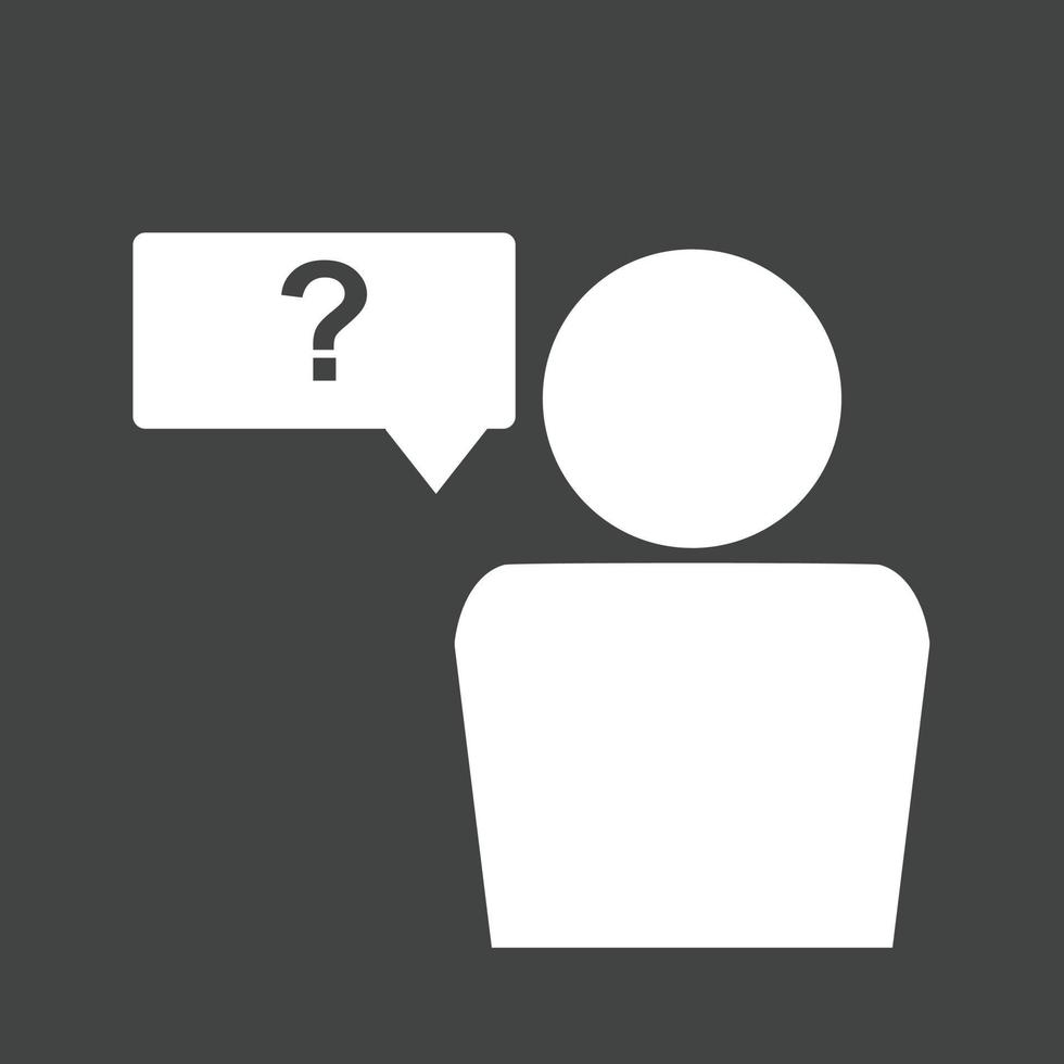 Question Glyph Inverted Icon vector