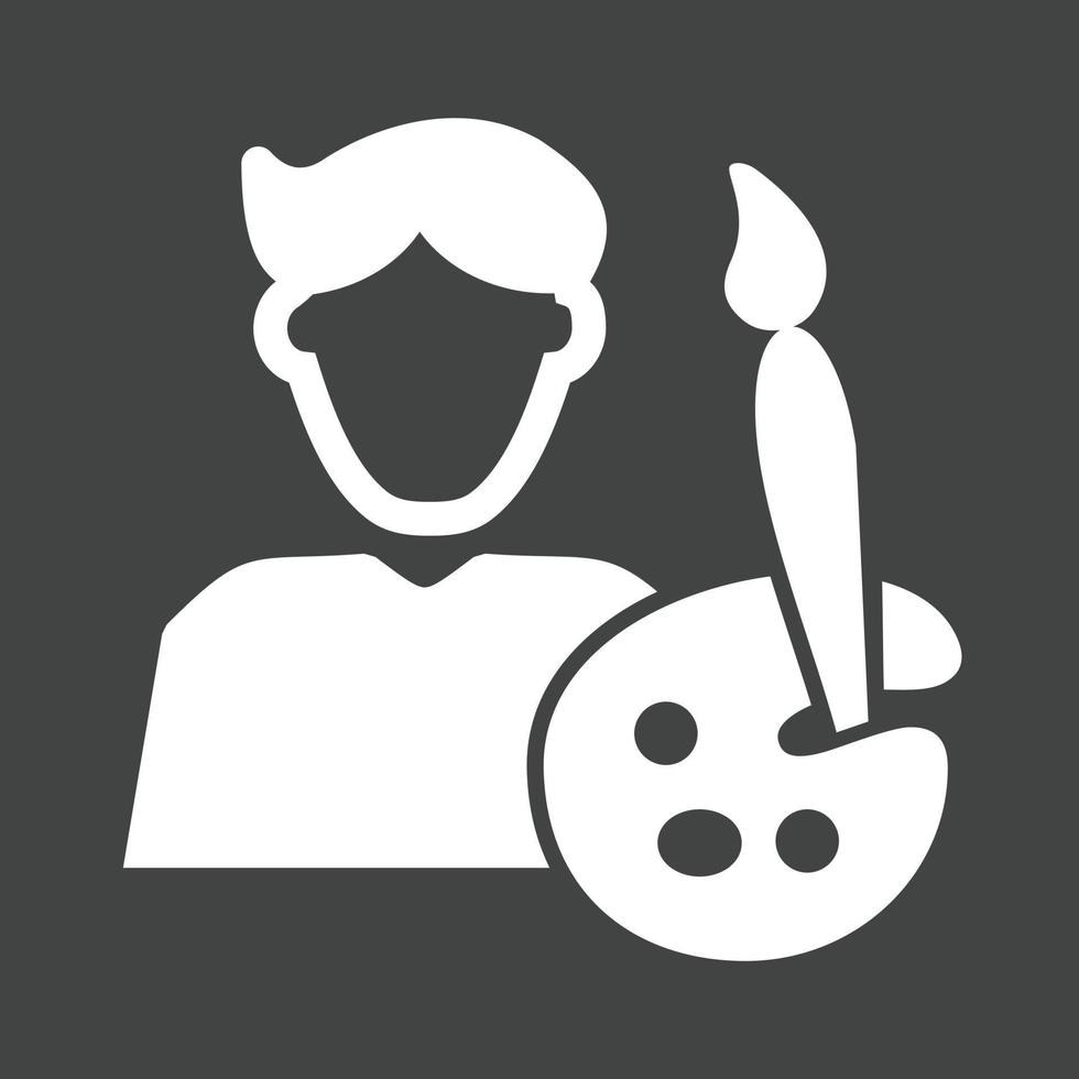 Painter Male Glyph Inverted Icon vector