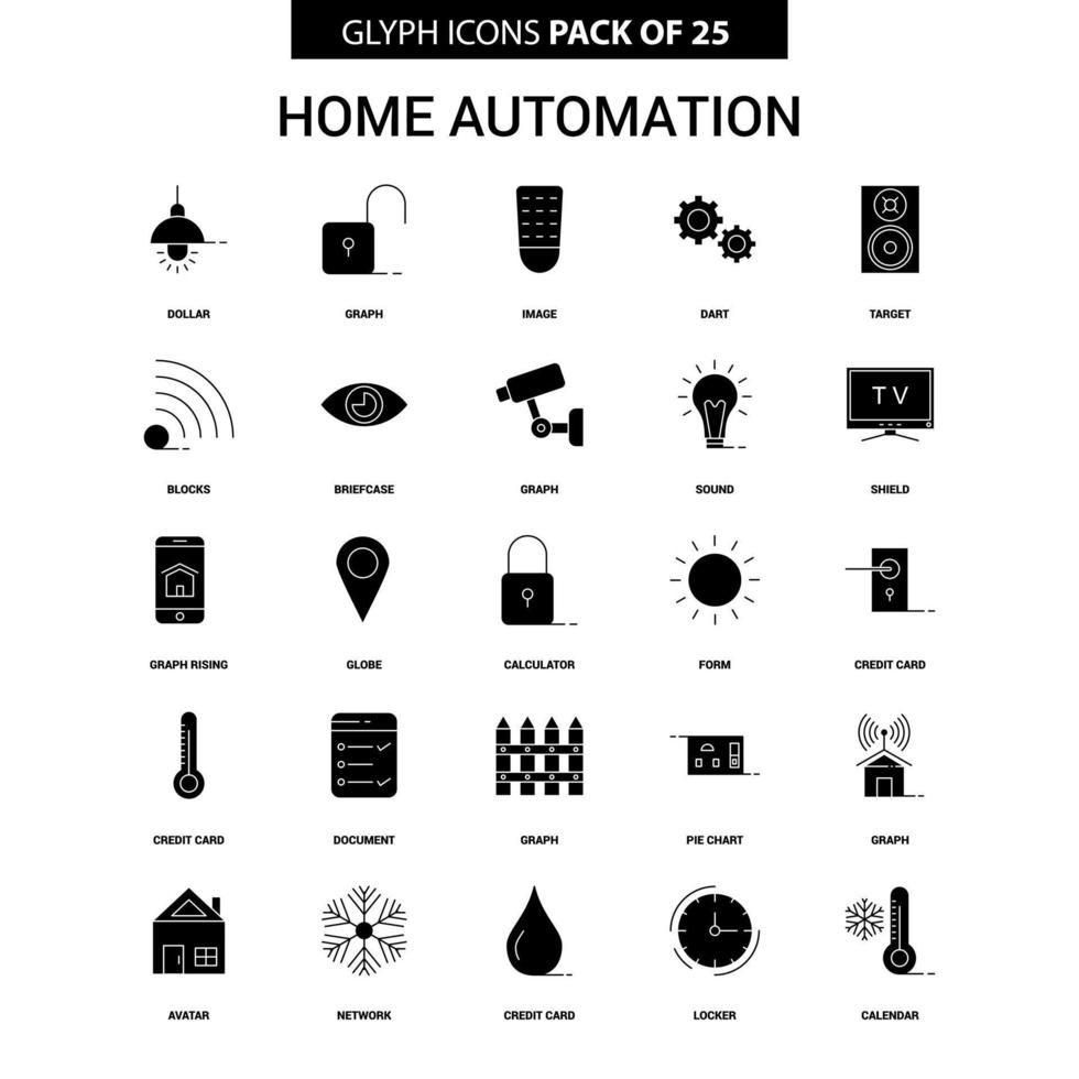 Home Automation Glyph Vector Icon set