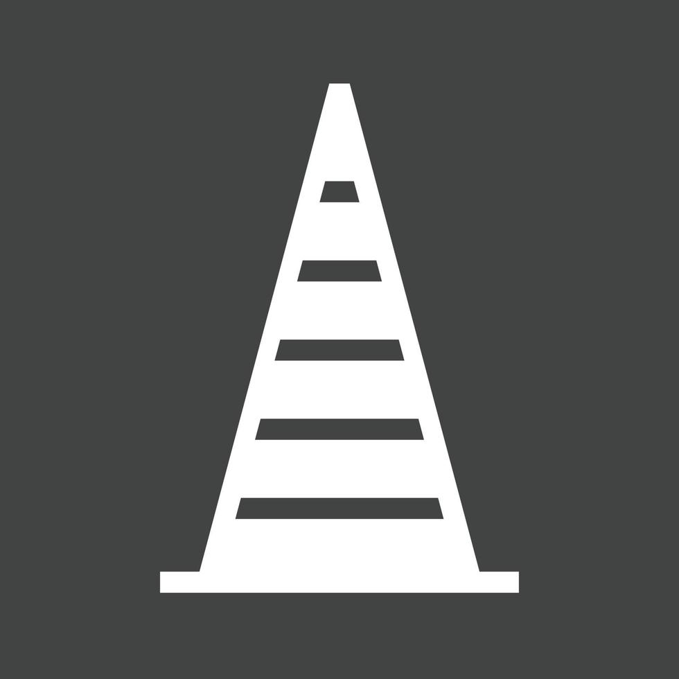 Traffic Cone Glyph Inverted Icon vector
