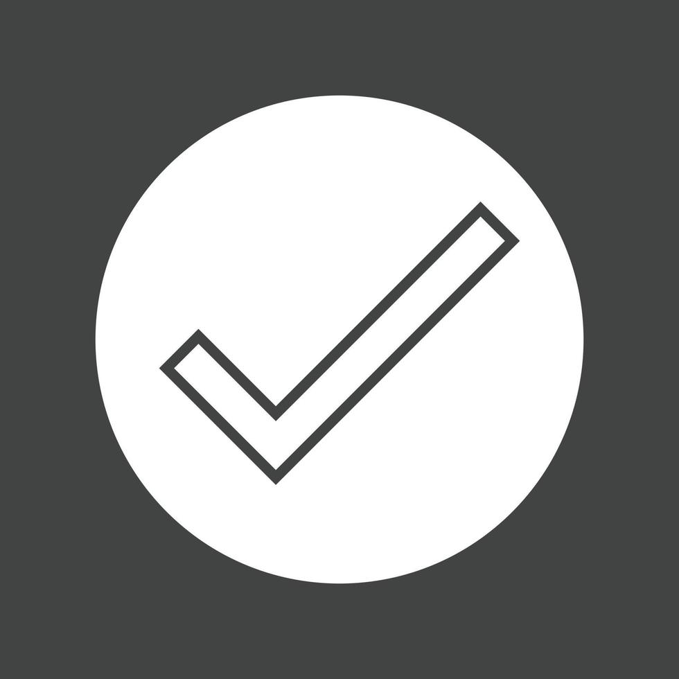 Check Circle Glyph Inverted Icon vector
