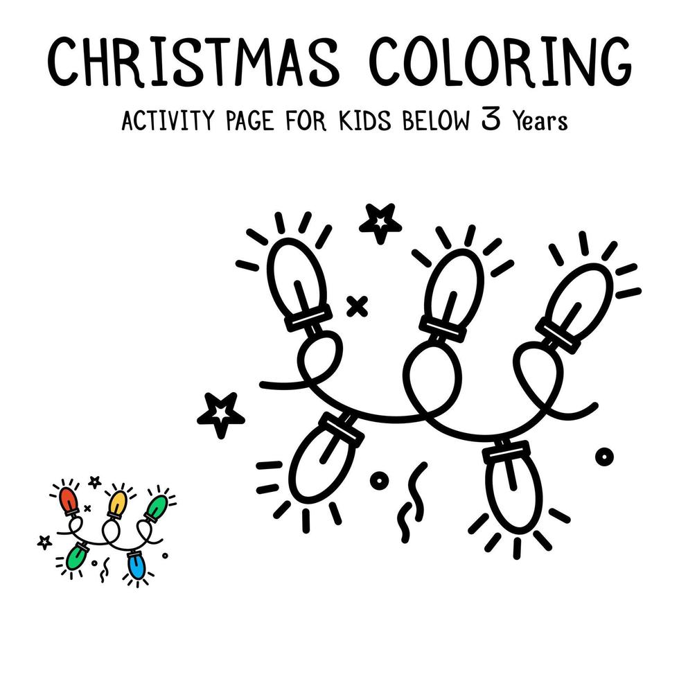 Libro de actividades navideñas para colorear para niños menores de 3 años vector