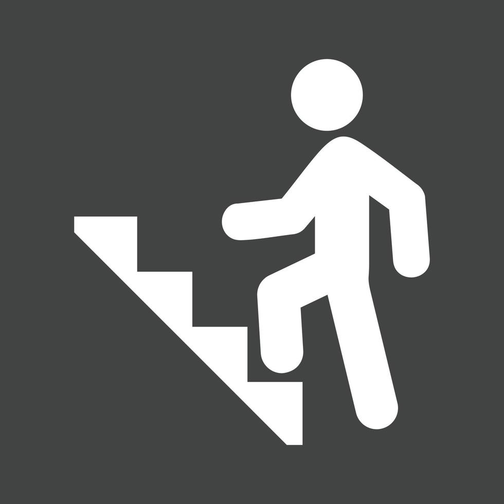 Climbing stairs Glyph Inverted Icon vector