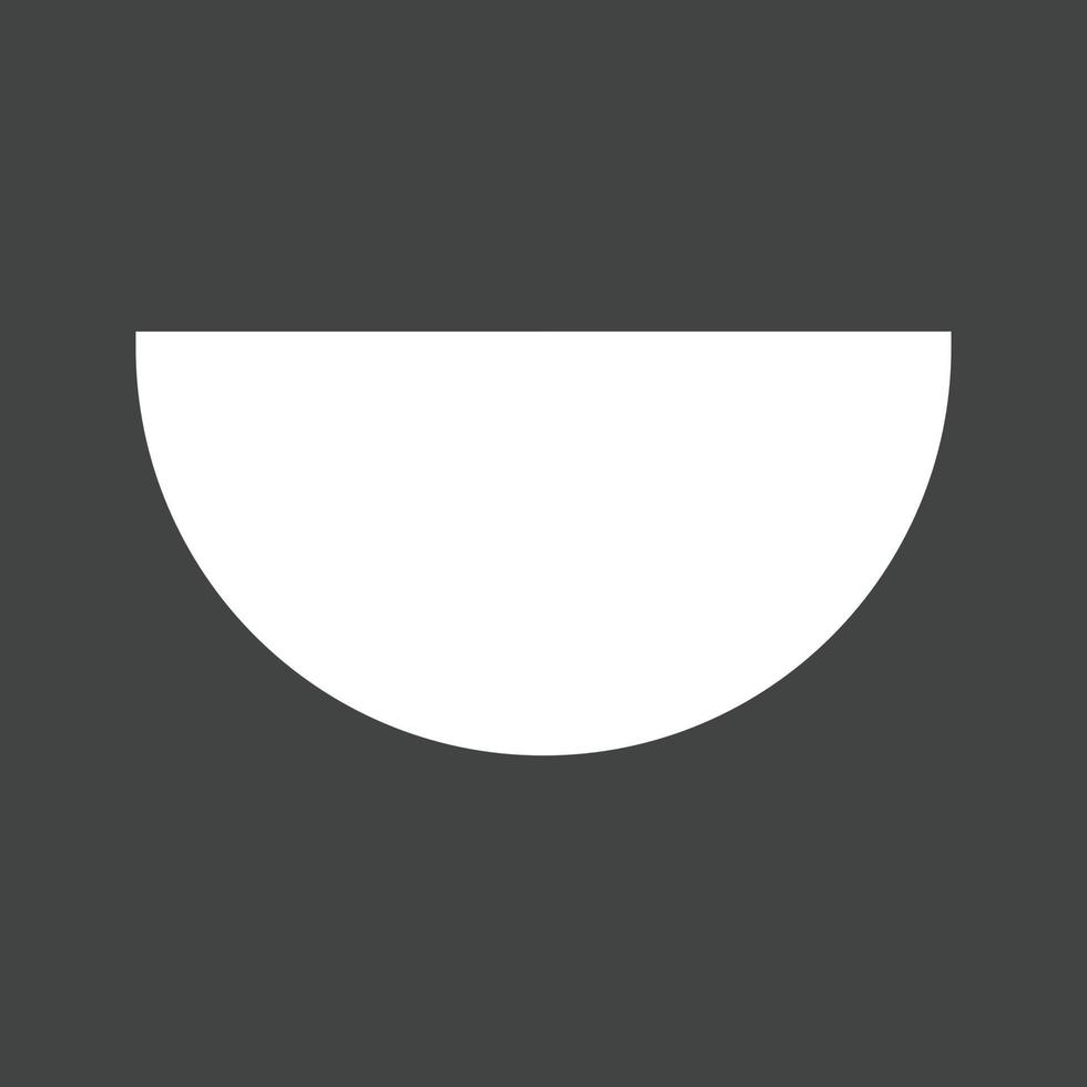 Semi Circle Glyph Inverted Icon vector