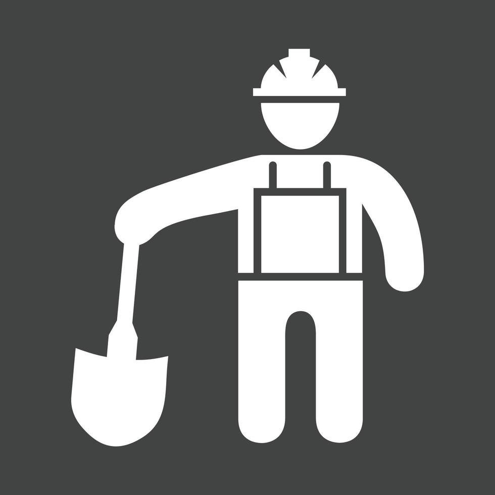 trabajador de la construcción iii glifo icono invertido vector