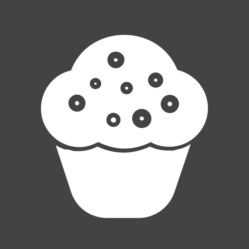 Cupcake Glyph Inverted Icon vector