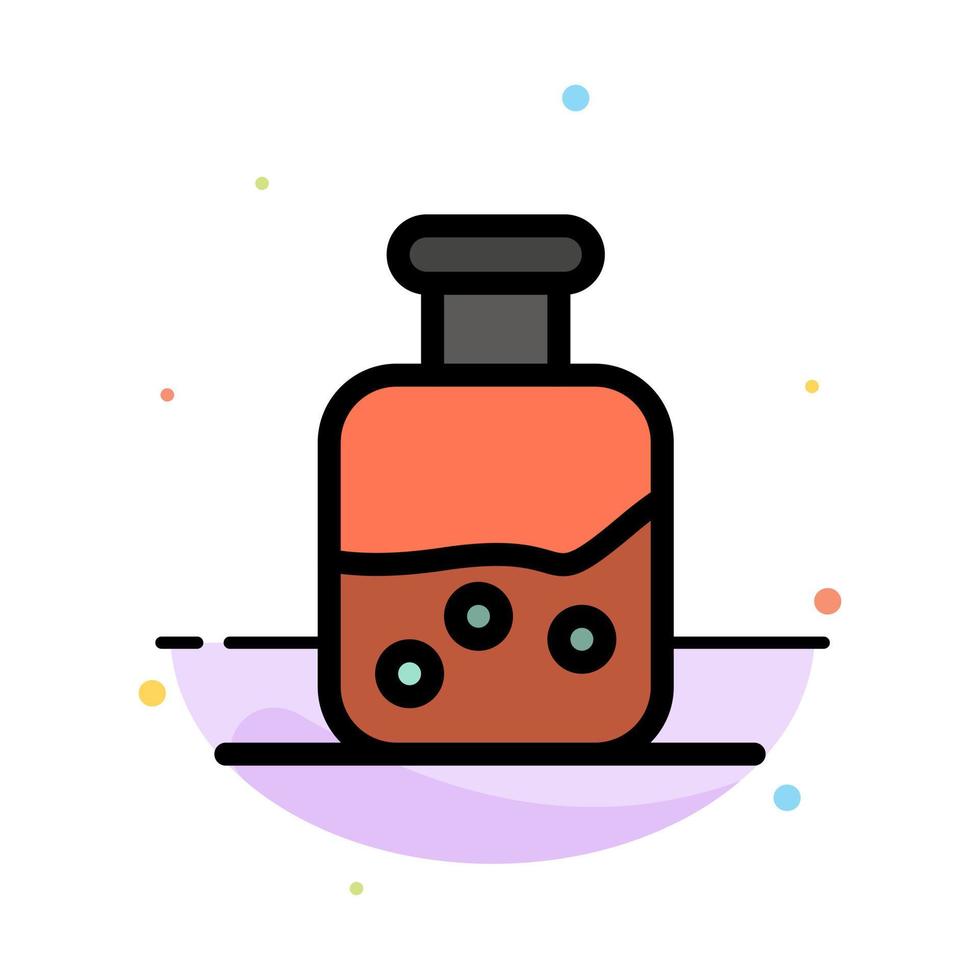 Lab Test Science Bottle Abstract Flat Color Icon Template vector