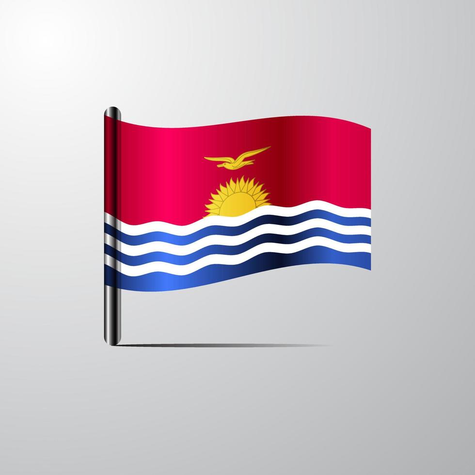Kiribati waving Shiny Flag design vector