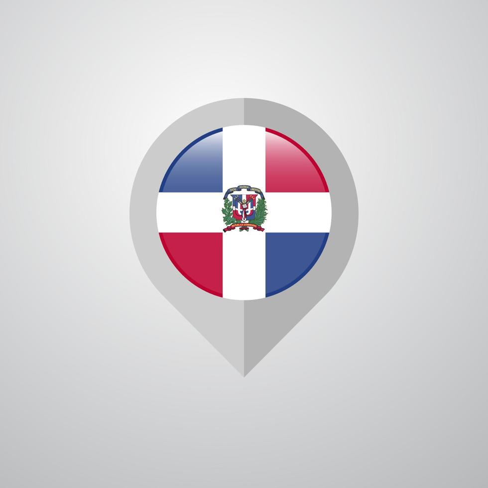 Map Navigation pointer with Dominican Republic flag design vector