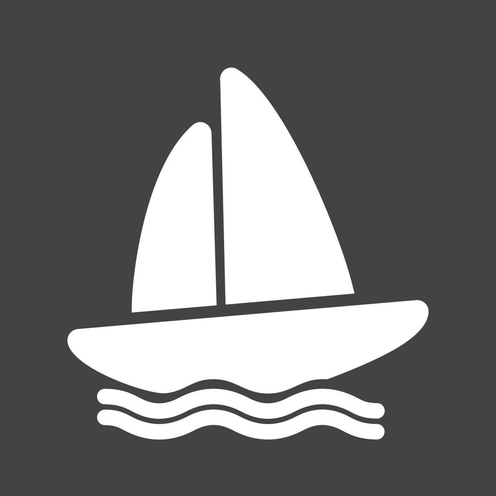 Boating Glyph Inverted Icon vector