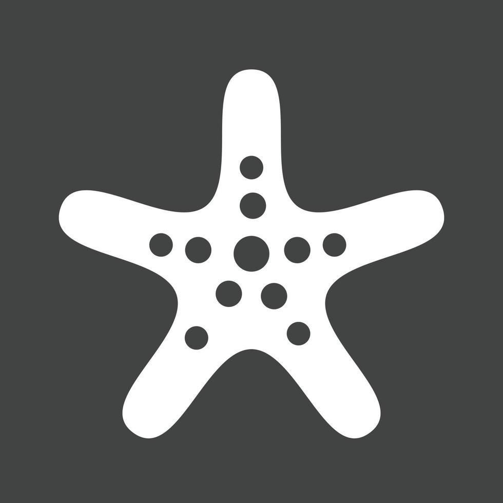 Starfish Glyph Inverted Icon vector