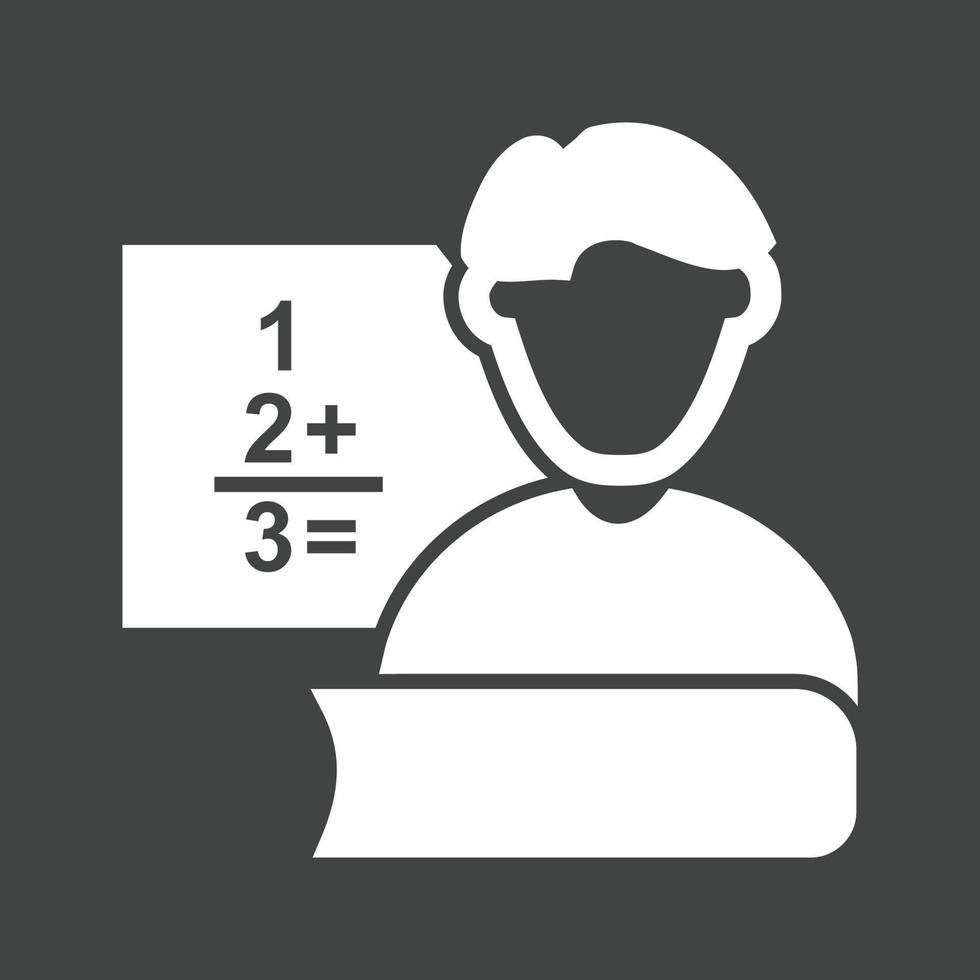 Teacher Male Glyph Inverted Icon vector