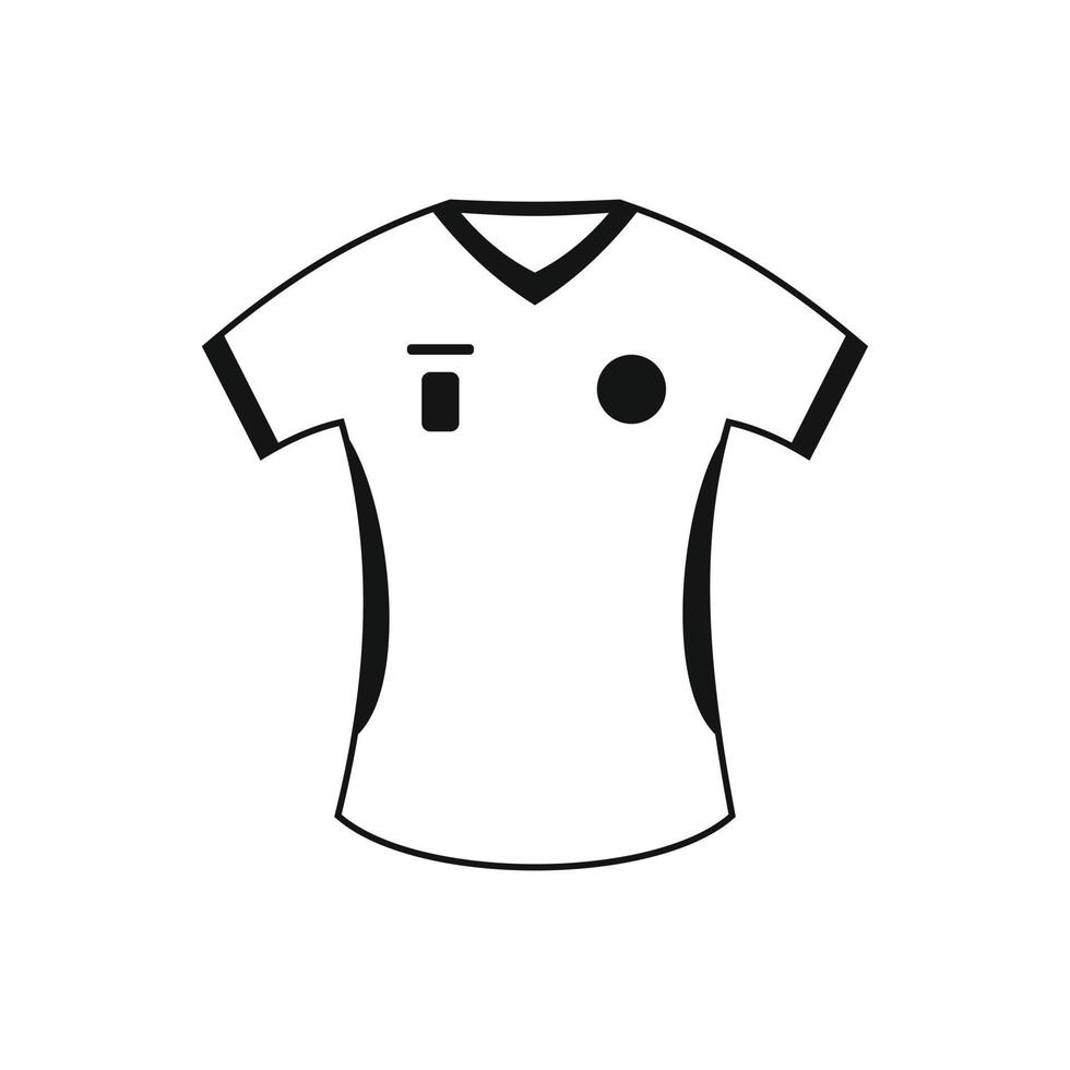 camiseta de fútbol icono simple negro vector
