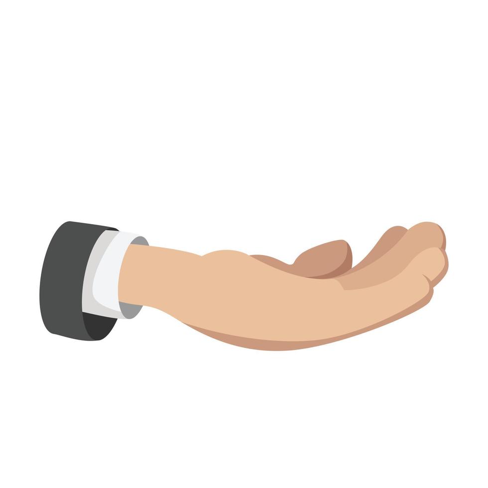 Man open hand cartoon icon vector