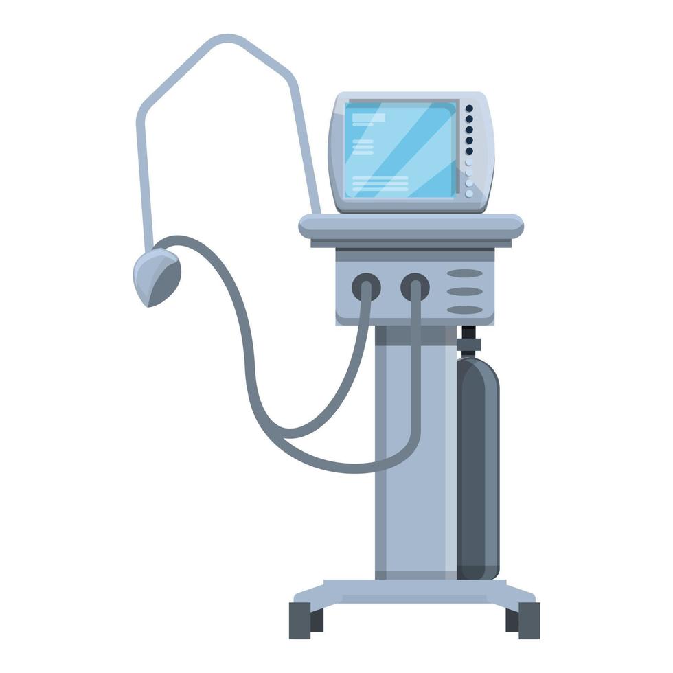 Respiratory ventilator medical machine icon, cartoon style vector