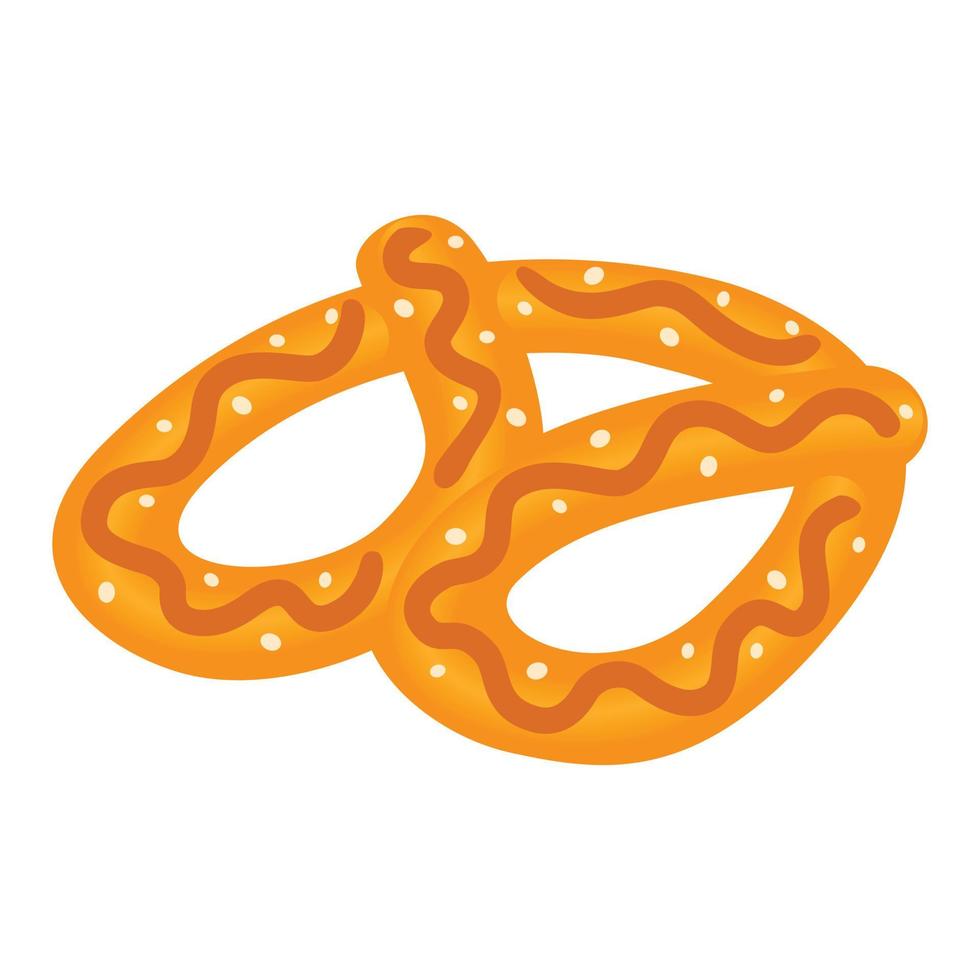 Salt pretzel icon, isometric style vector