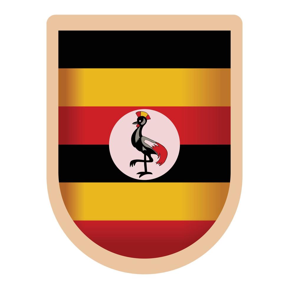 Uganda shield icon cartoon vector. Flag day vector