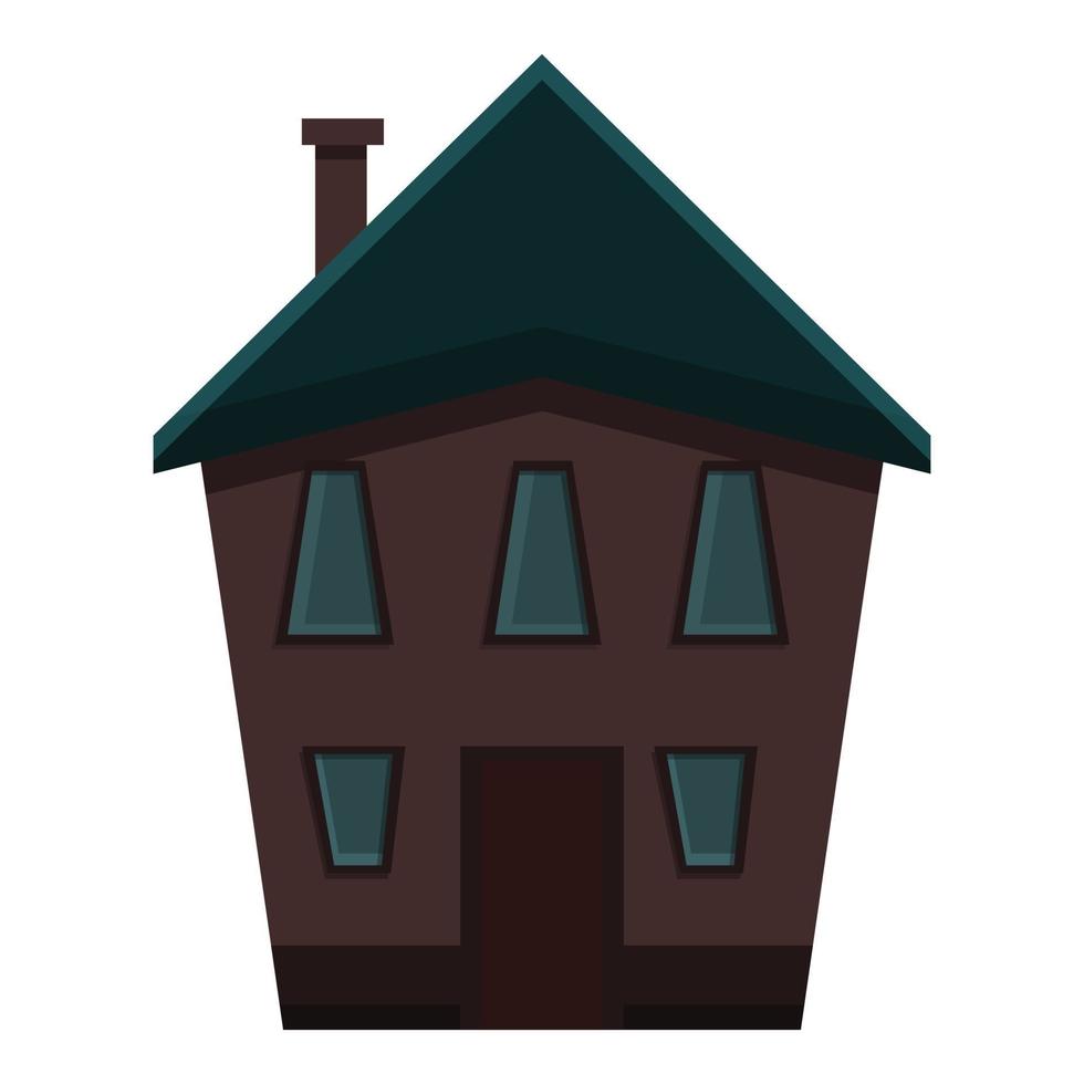 Graveyard creepy house icon, cartoon style vector