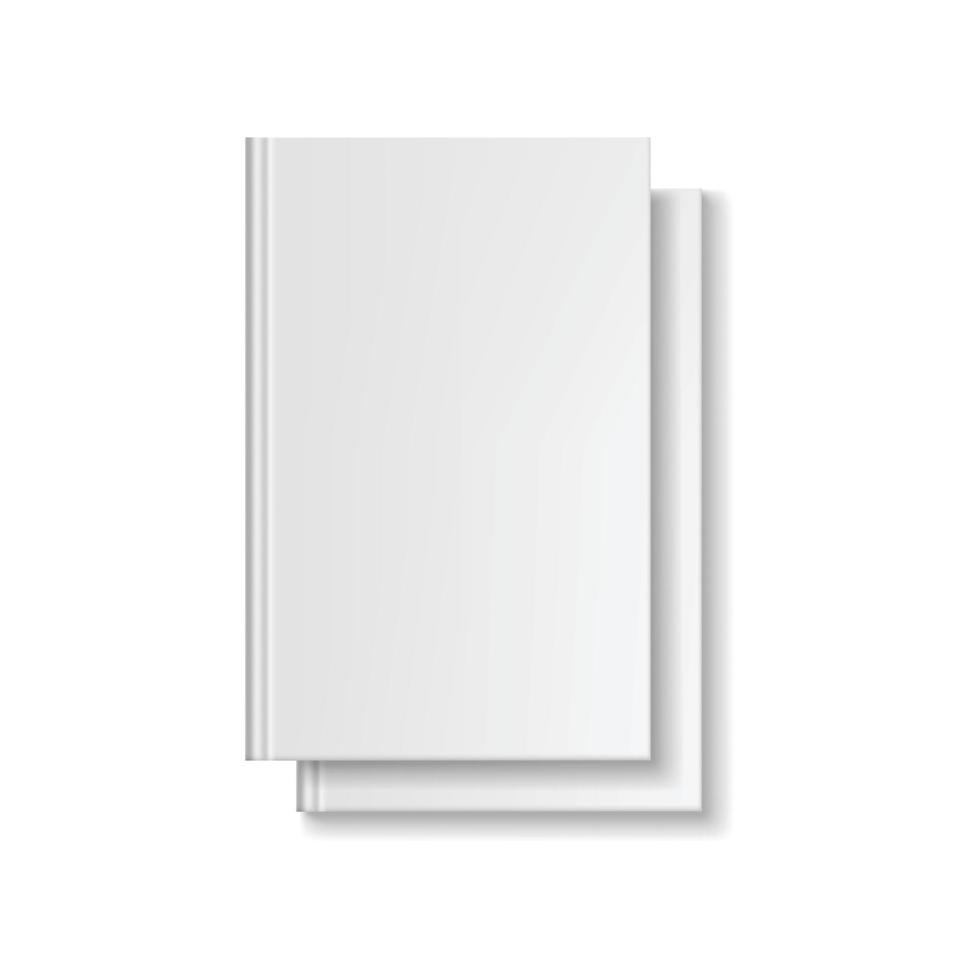 Two white blank books vector