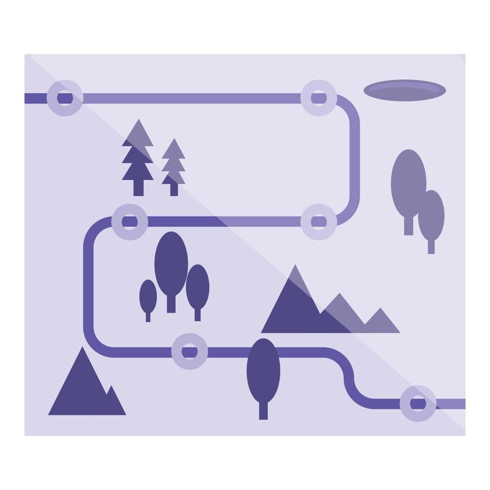 Country itinerary icon, cartoon style vector