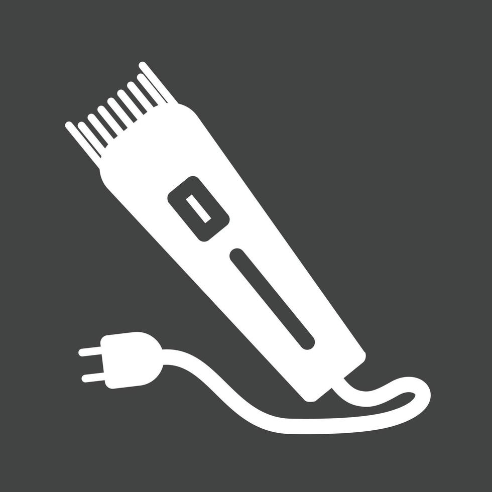 Electric Trimmer Glyph Inverted Icon vector