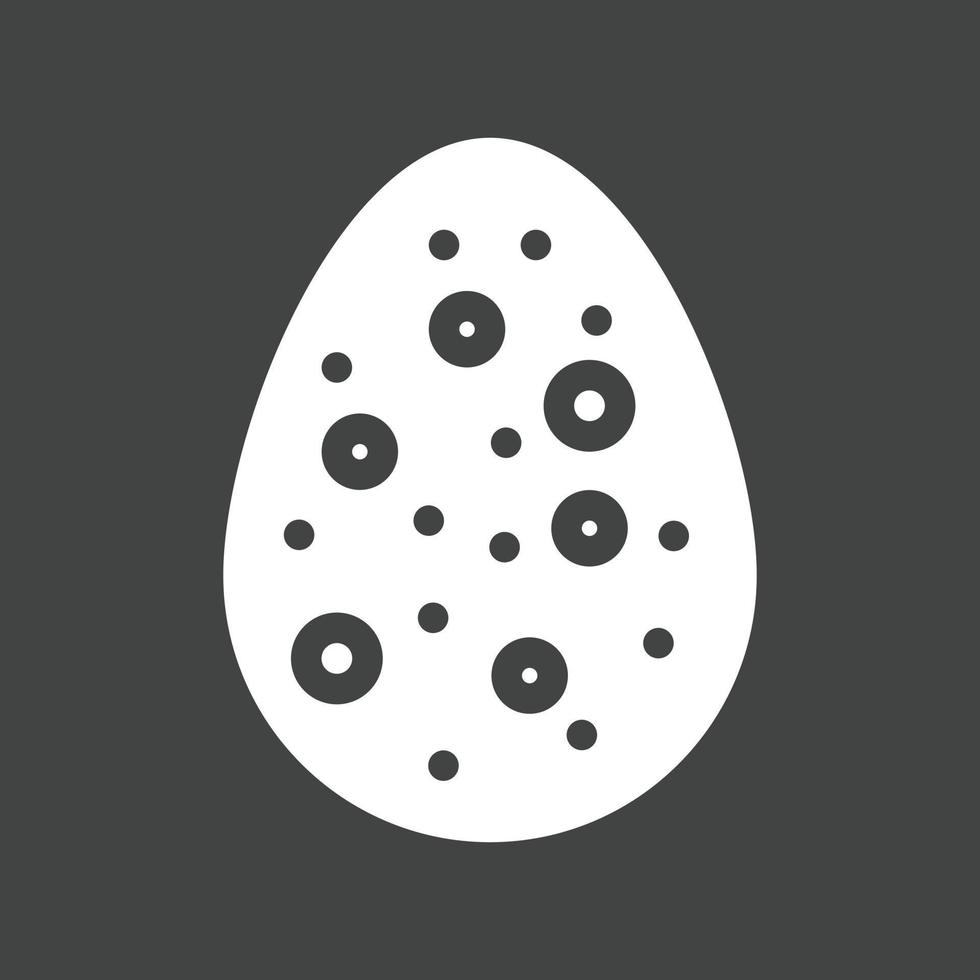 huevo de pascua vii glifo icono invertido vector