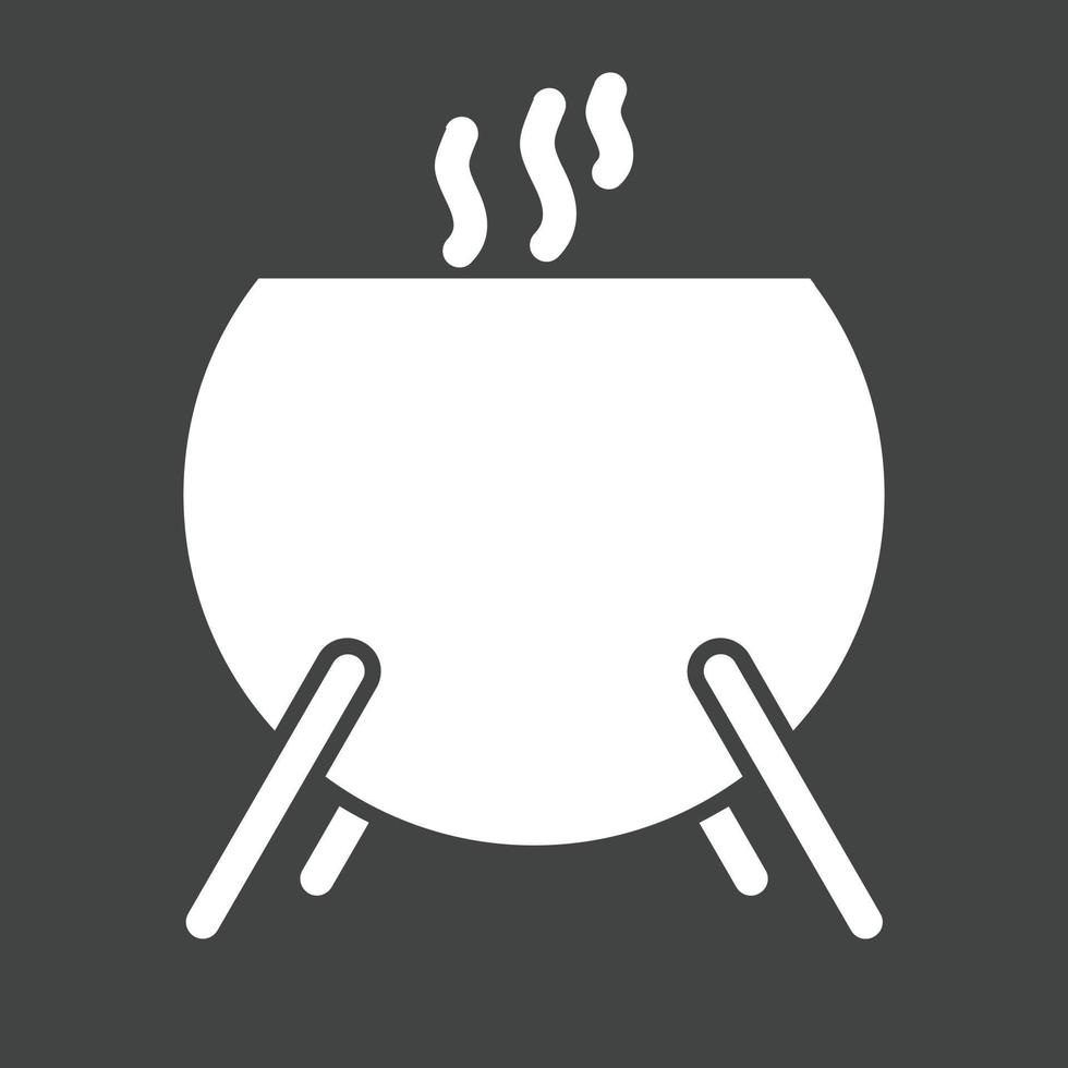 Cauldron Glyph Inverted Icon vector