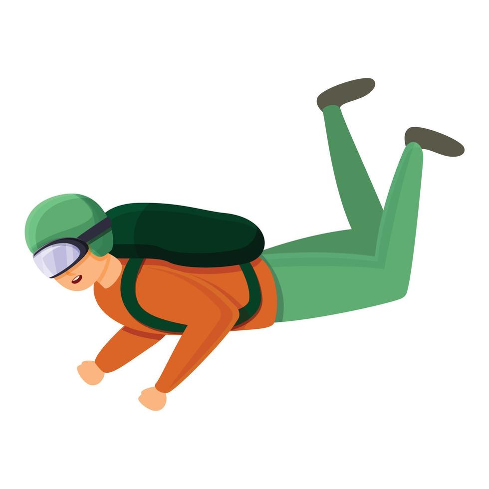 Hobby skydiving icon, cartoon style vector