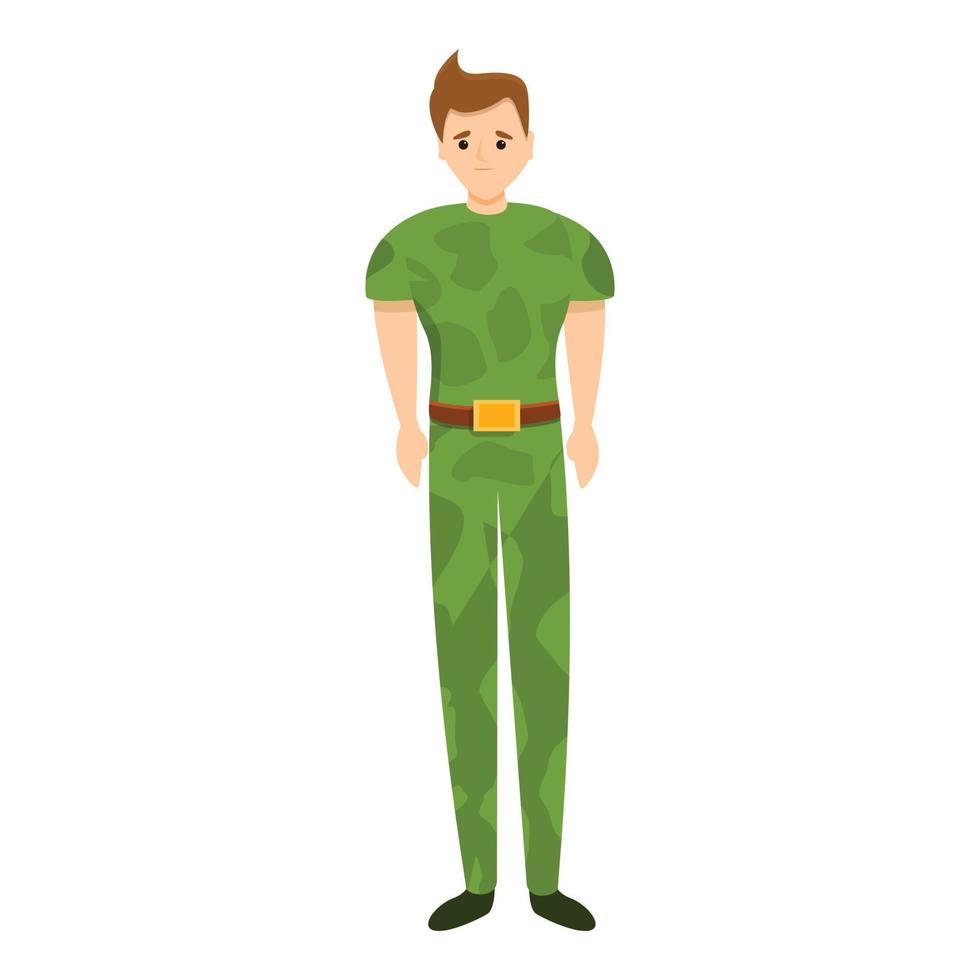 icono de uniforme militar de estudiante, estilo de dibujos animados vector