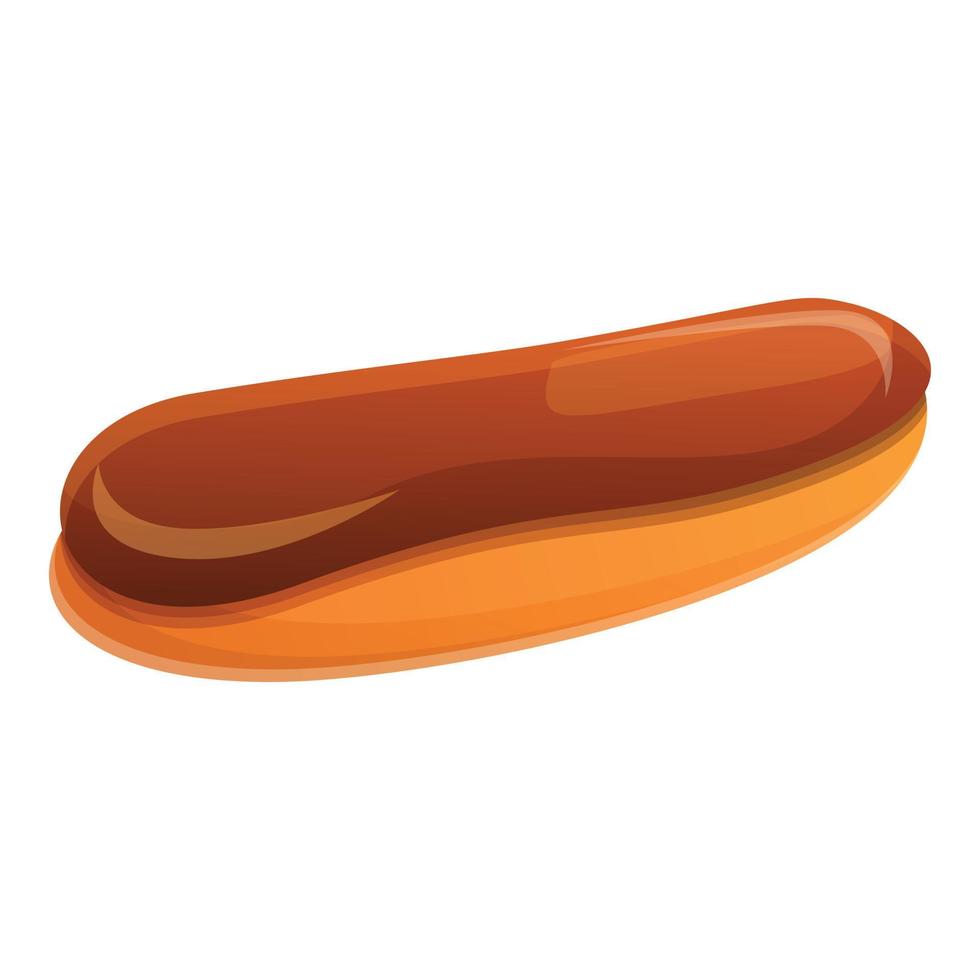 icono de eclair de chocolate, estilo de dibujos animados vector