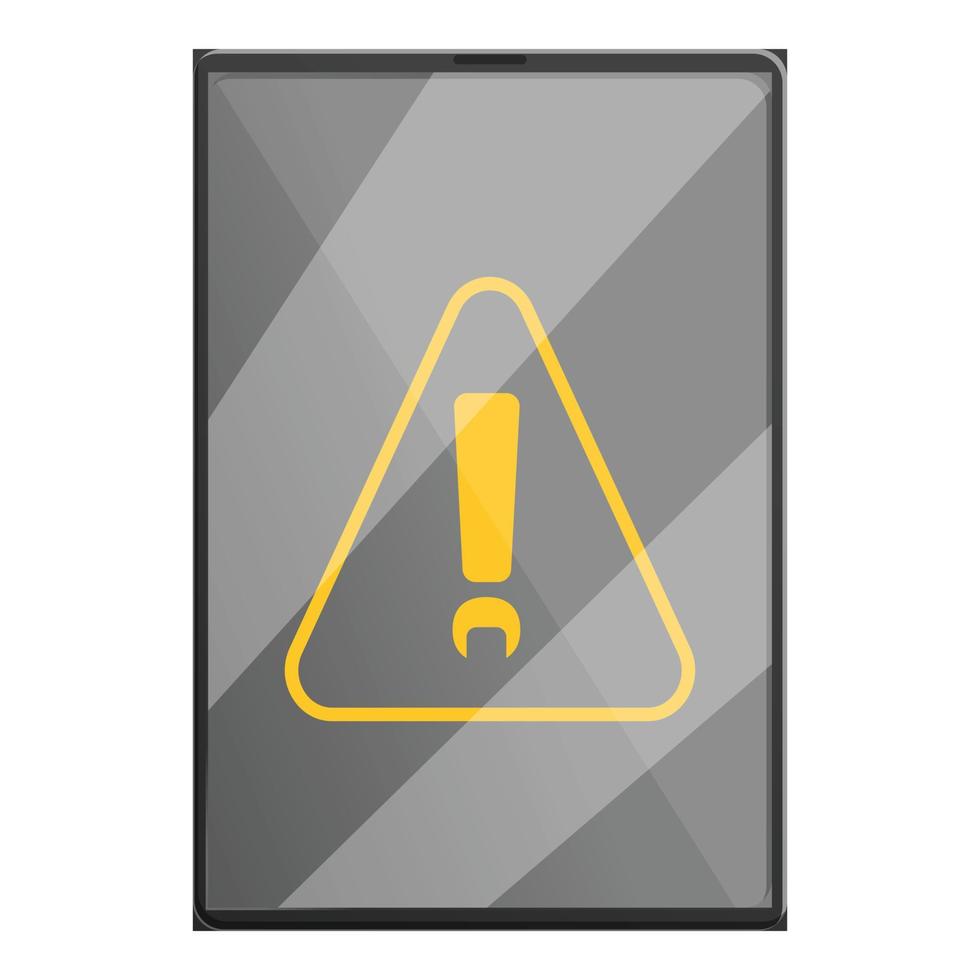 Broken tablet icon, cartoon style vector