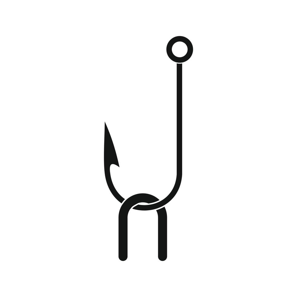 Fish hook with worm icon vector