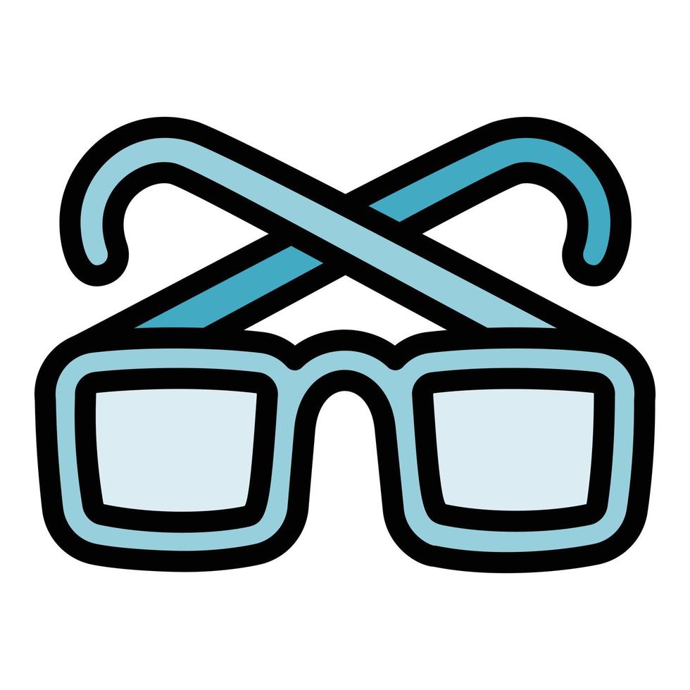 Old eyeglasses icon, outline style vector