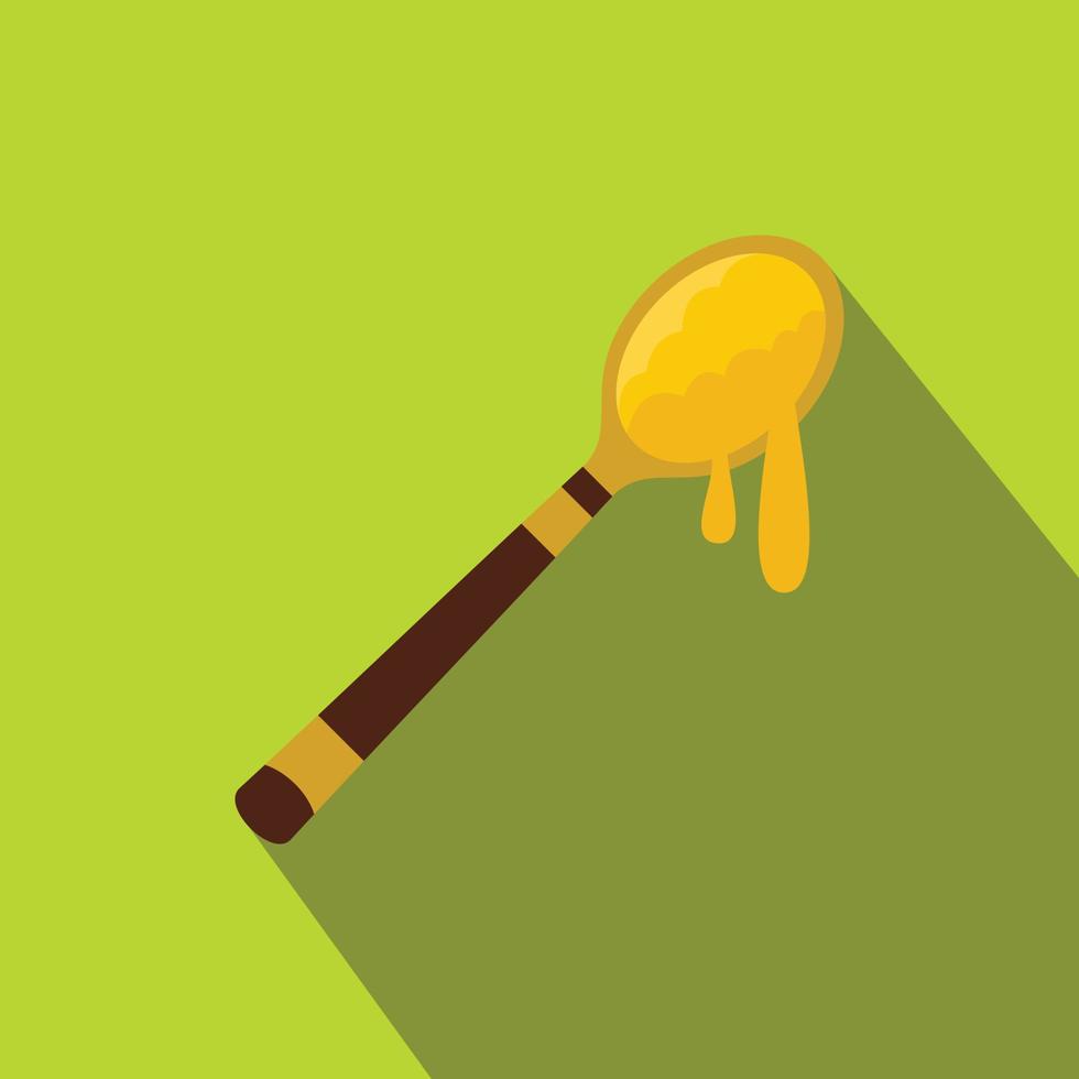 Honey spoon flat icon vector