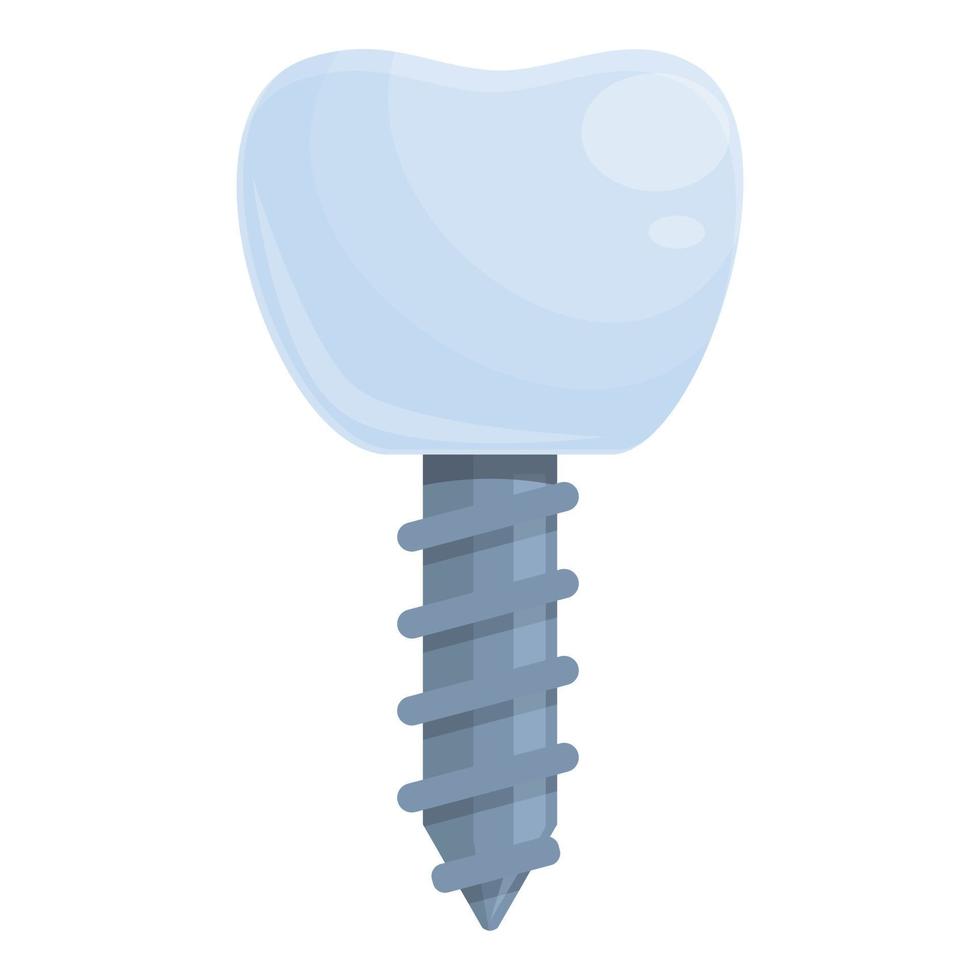 vector de dibujos animados de icono de implante de dentadura. diente dental