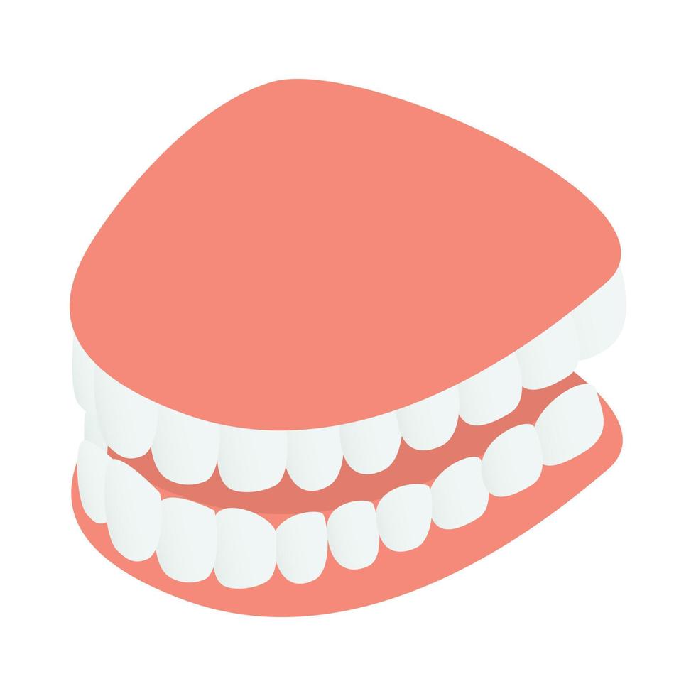 icono de modelo de mandíbula dental, estilo 3d isométrico vector
