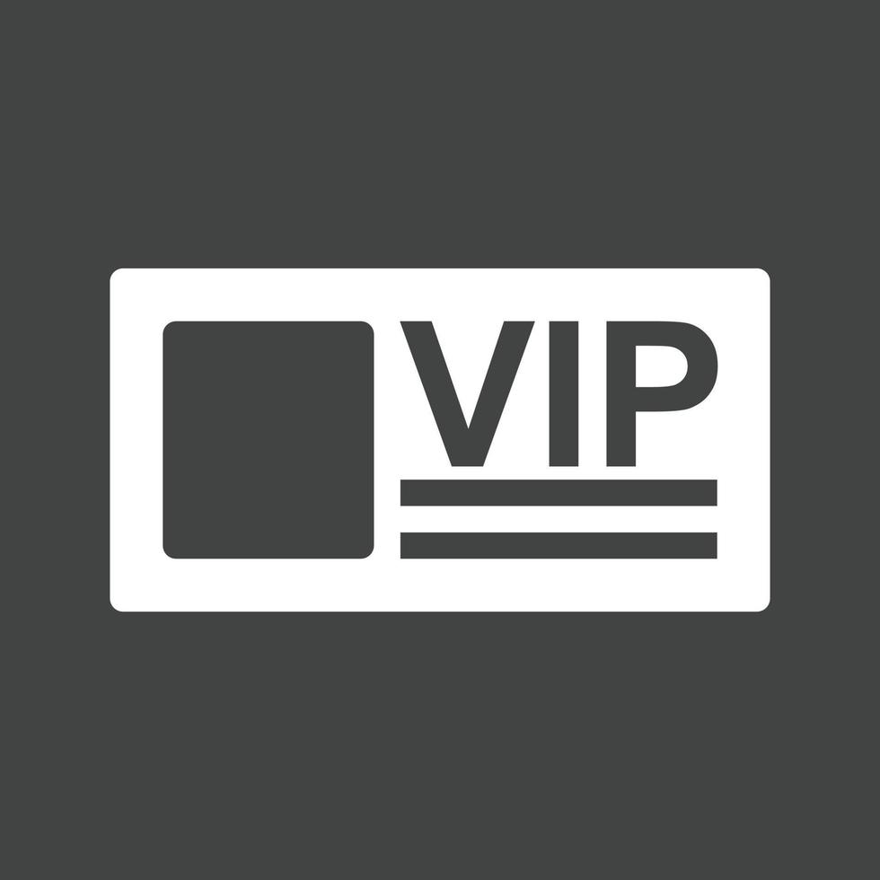 VIP Card Glyph Inverted Icon vector