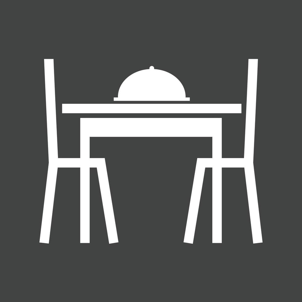 mesa de comedor i glifo icono invertido vector