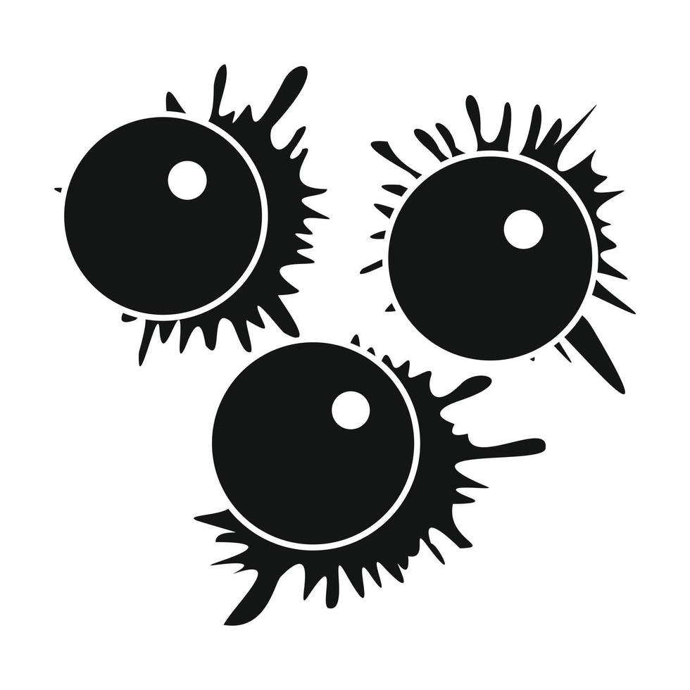 Paintball balls with splashes simple icon vector