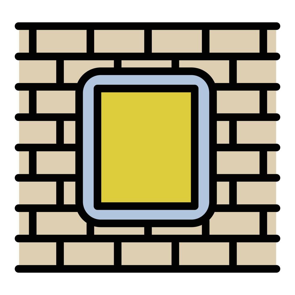 Brick wall outdoor advertising icon, outline style vector