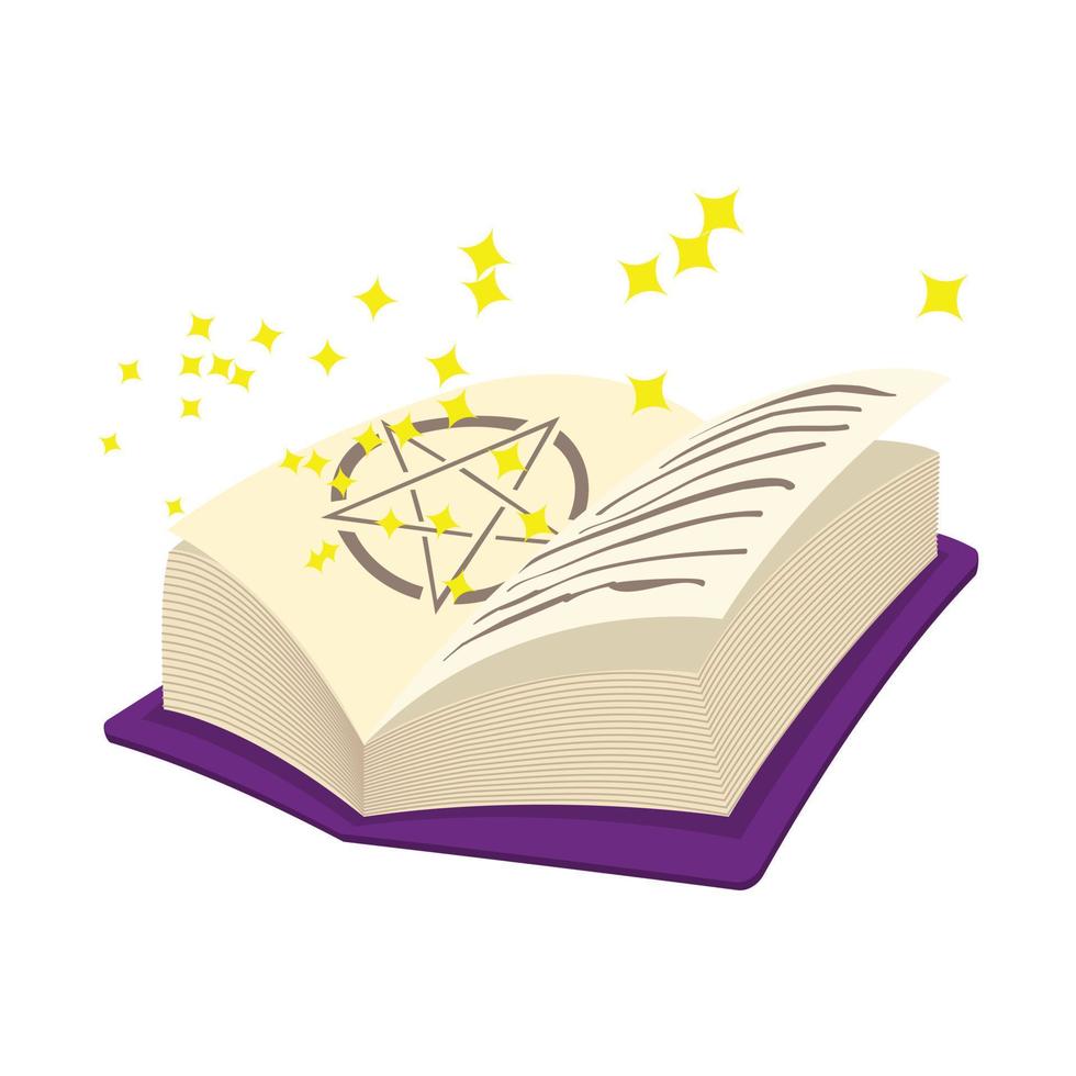 Magic book cartoon icon vector