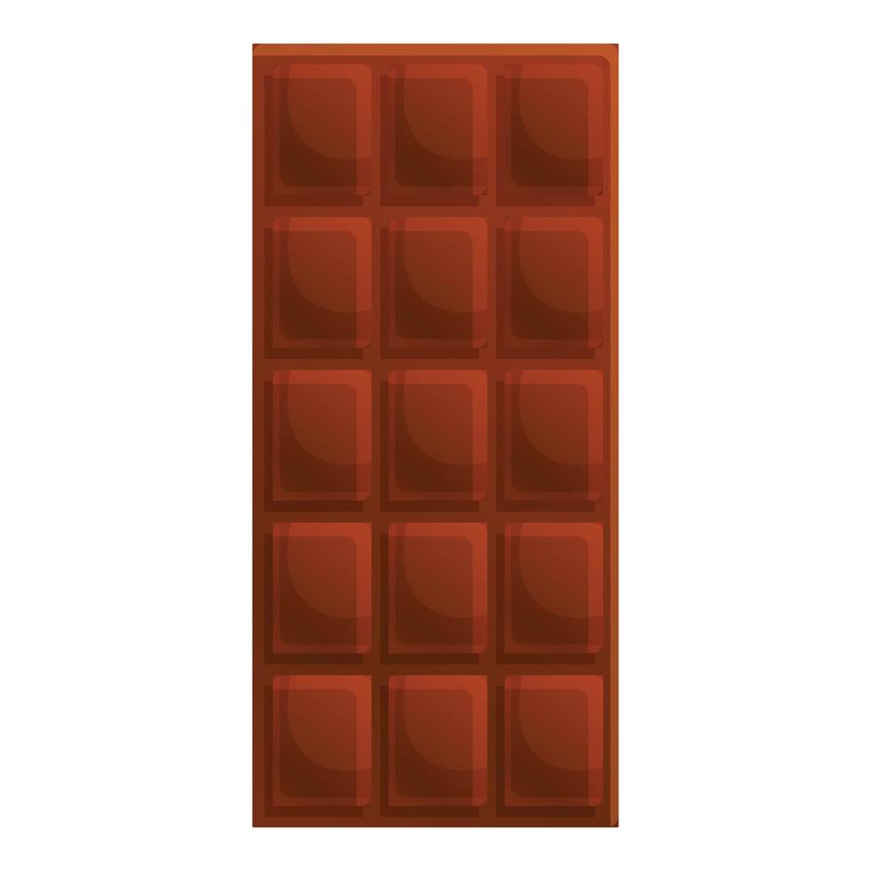 Chocolate bar icon, cartoon style vector