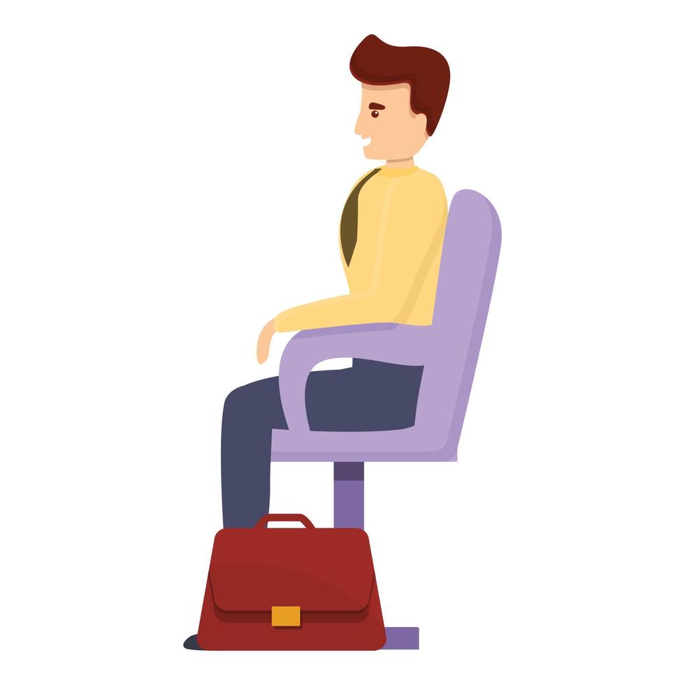 Bank teller client icon, cartoon style vector