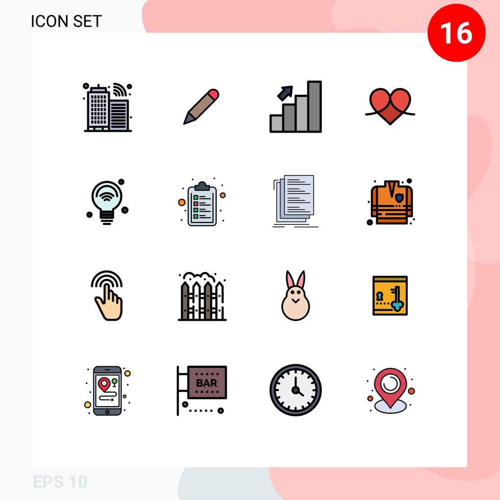16 Creative Icons Modern Signs and Symbols of bulb like business love gift Editable Creative Vector Design Elements